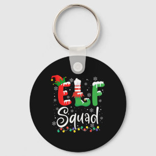 Elf Squad Fun Elf Family Christmas Matching Pajama Key Ring
