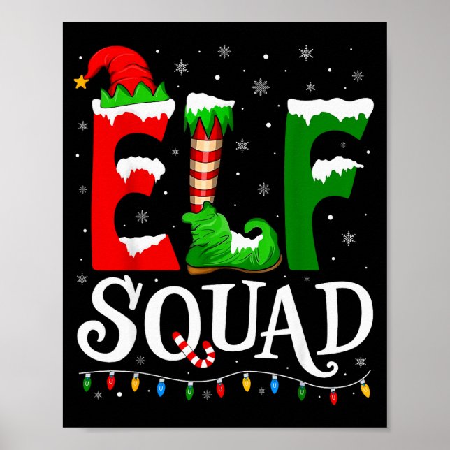 Elf Squad Funny Christmas Family Pajamas  Poster (Front)