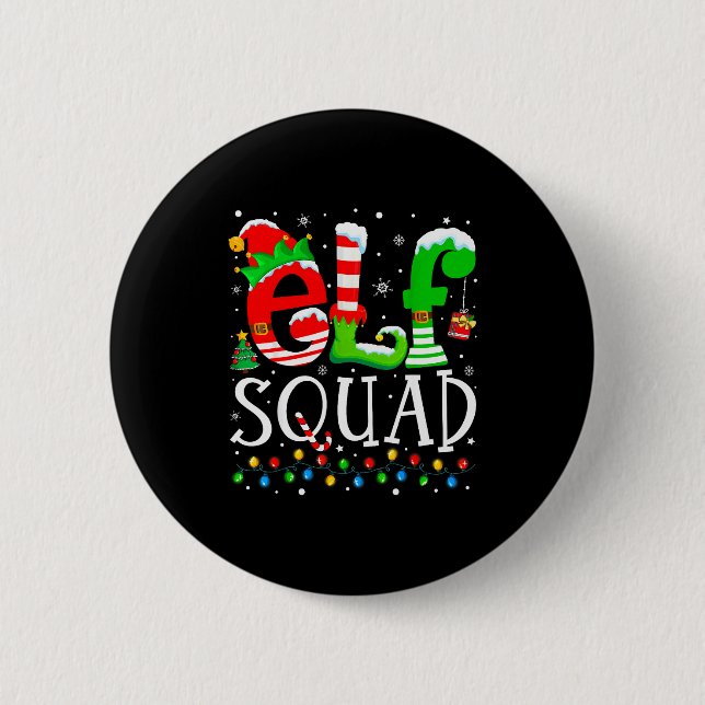 Elf Squad Funny Elf Family Christmas Matching Paja 6 Cm Round Badge (Front)