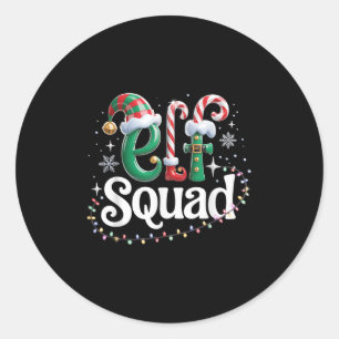 Elf Squad Funny Elf Family Christmas Matching Paja Classic Round Sticker