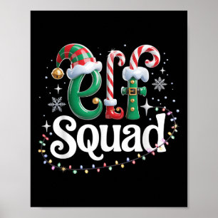 Elf Squad Funny Elf Family Christmas Matching Paja Poster