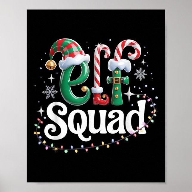 Elf Squad Funny Elf Family Christmas Matching Paja Poster (Front)