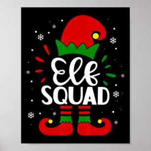 Elf Squad Funny Elf Family Christmas Matching Paja Poster