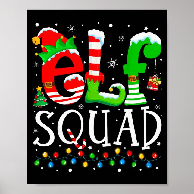 Elf Squad Funny Elf Family Christmas Matching Paja Poster (Front)