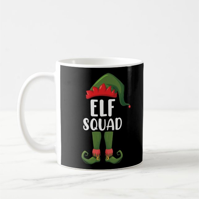 Elf Squad Funny Family Matching Christmas  Coffee Mug (Left)