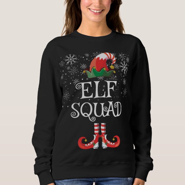 Elf Squad Funny Family Matching Christmas Sweatshirt (Front)