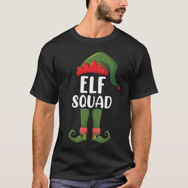 Elf Squad Funny Family Matching Christmas  T-Shirt (Front)