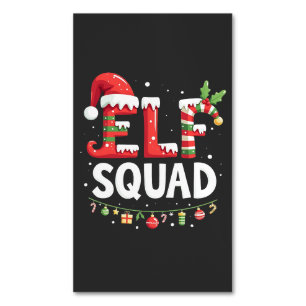 Elf Squad Funny Matching Christmas Outfit Magnetic Business Card