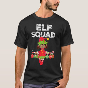 Elf Squad Girl African American Cute Matching Chri T-Shirt