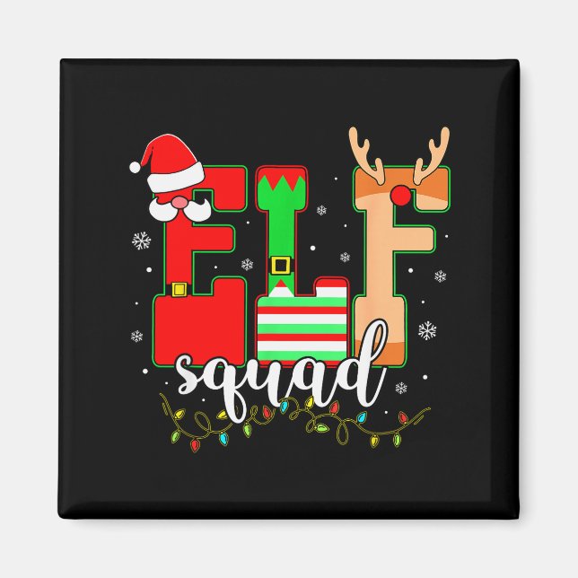 Elf Squad Pajamas For Women Adults Girls Boys Kids Magnet (Front)