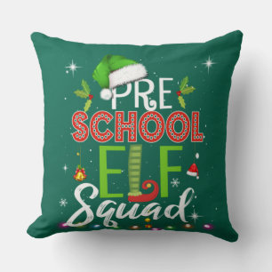 Elf Squad Pre School Christmas Teacher Cushion