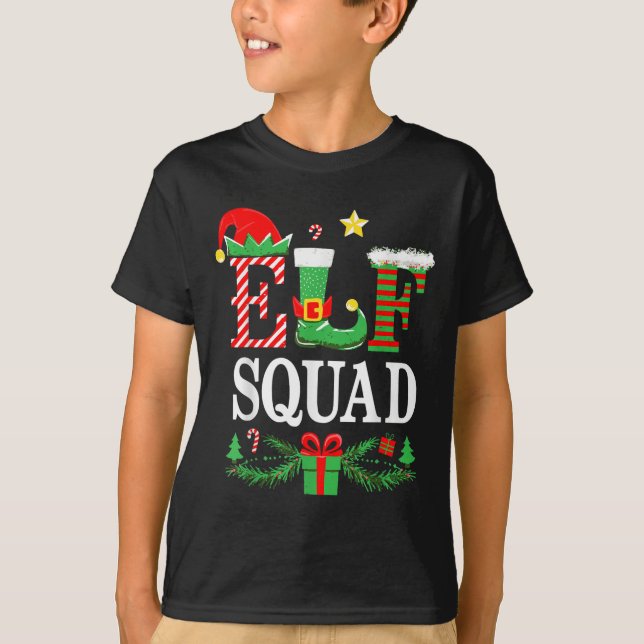 Elf Squad Shirt Kids Adult Men Women Christmas Cre (Front)