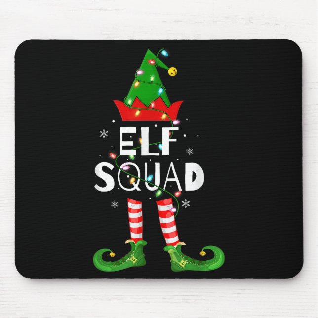 Elf Squad Xmas Matching Family Pyjamas Funny Elf C Mouse Pad (Front)