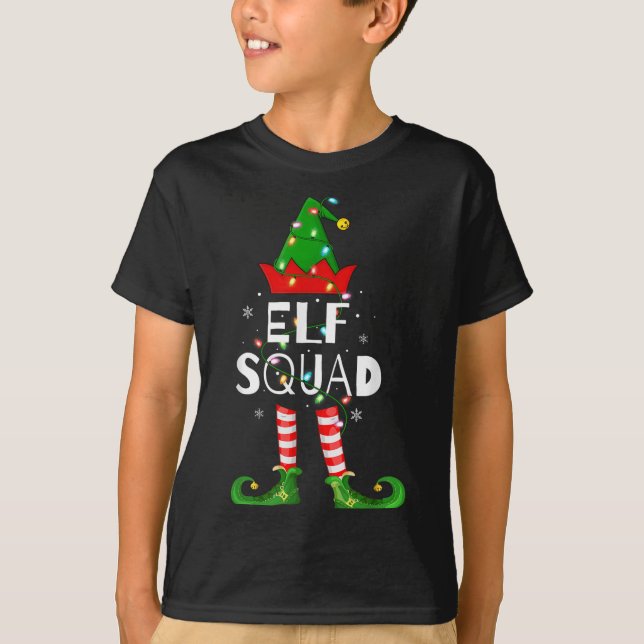 Elf Squad Xmas Matching Family Pyjamas Funny Elf C T-Shirt (Front)