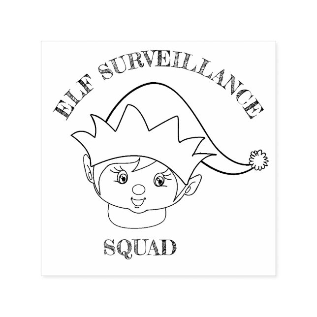 Elf Surveillance Squad Christmas Self-inking Stamp (Design)