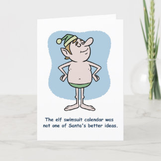 Elf Swimsuit Calendar Thank You Card