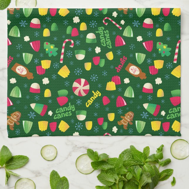 Elf the Movie Candy Pattern Tea Towel (Folded)
