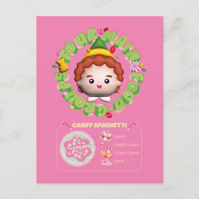 Elf the Movie | Four Main Food Groups Postcard (Front)
