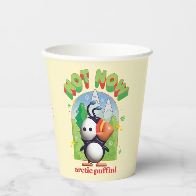 Elf the Movie | Not Now Arctic Puffin! Paper Cups (Front)