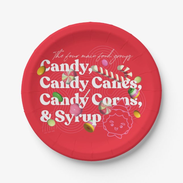 Elf the Movie | The Four Main Food Groups Paper Plate (Front)