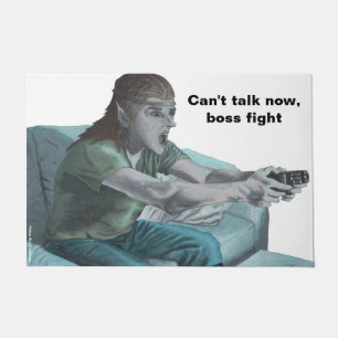 Elf Video Gamer Boss Fight Door Mat