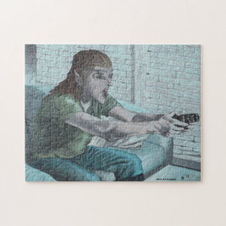 Elf Video Gamer Medium Fantasy Jigsaw Puzzle