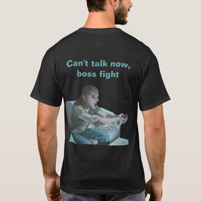 Elf Video Gamer Playing Game Fantasy Art Shirt (Back)