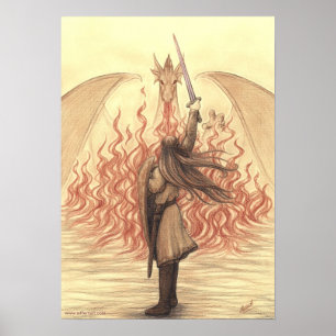 Elf vs Dragon Poster