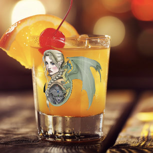 Elf Warrior Dragon Fantasy Shot Glass