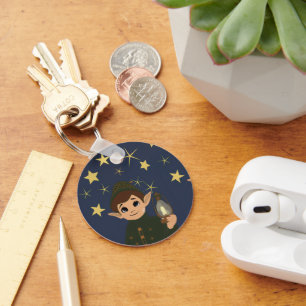 Elf Watcher Starry Night Aluminium Keychain