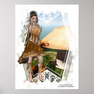 Elf with Mushroom D1 Designs Poster Print