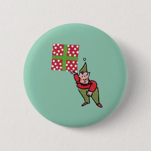 Elf with Polka Dot Gift green button