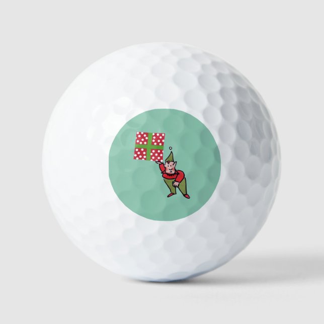 Elf With Polka Dot Gift value golf balls 12 pk (Front)