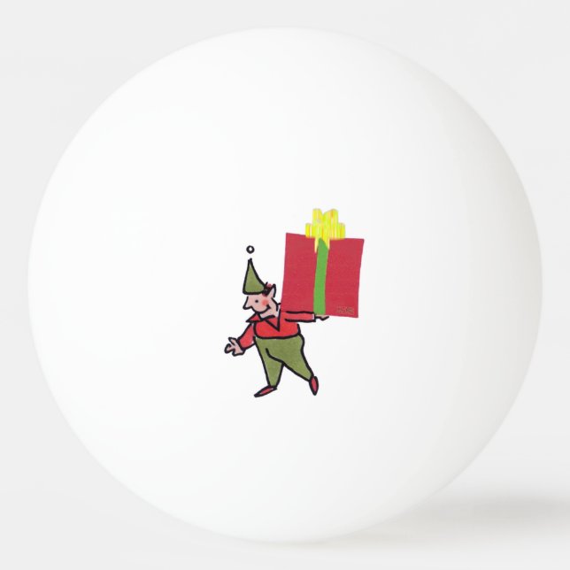 Elf With Red Box 1-star ping pong ball (Front)
