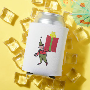 Elf With Red Box can cooler