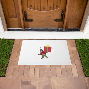 Elf With Red Box doormat