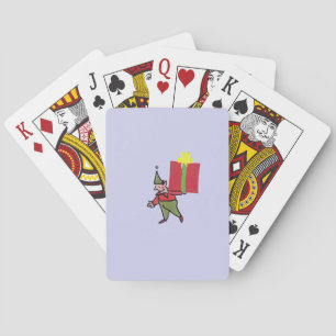 Elf With Red Box purple Poker playing cards