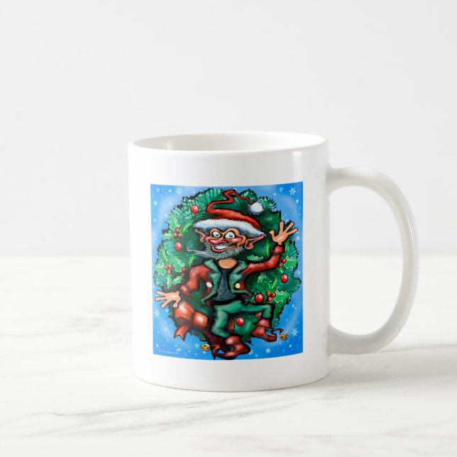Elf  Wreath Coffee Mug (Right)