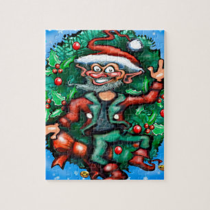 Elf Wreath Jigsaw Puzzle