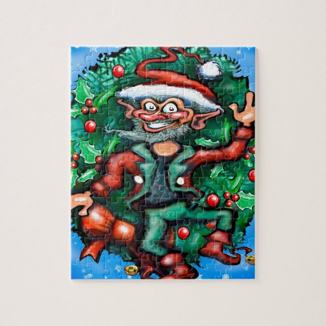Elf  Wreath Jigsaw Puzzle (Vertical)