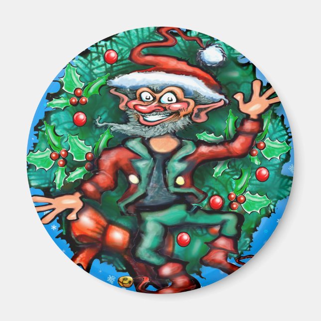 Elf  Wreath Magnet (Front)