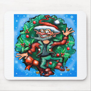 Elf  Wreath Mouse Pad