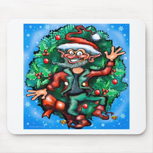 Elf  Wreath Mouse Pad (Front)