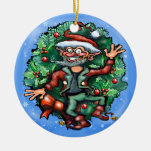 Elf  Wreath Ornament