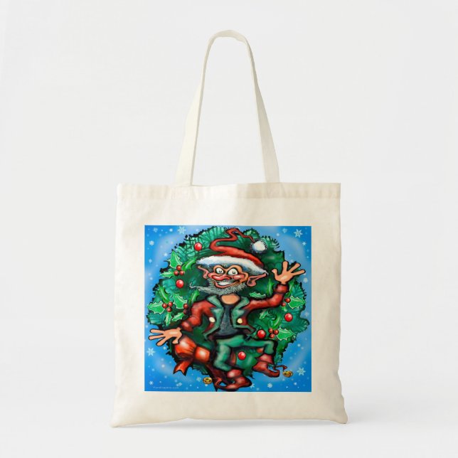 Elf  Wreath Tote Bag (Front)