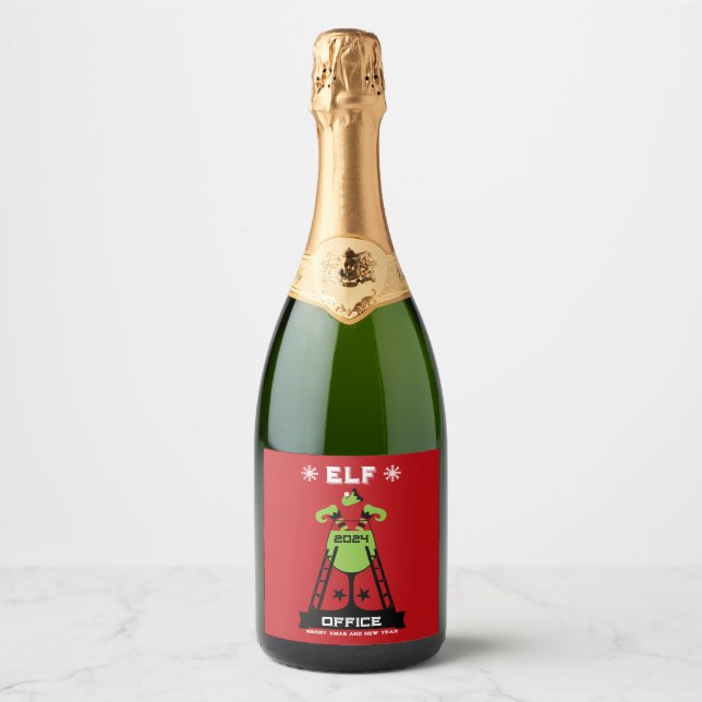 Elf  Xmas Party Sparkling Wine Label (Front)