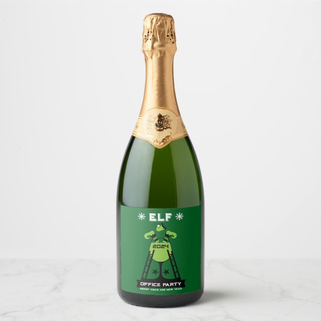 Elf  Xmas Party Sparkling Wine Label (Front)