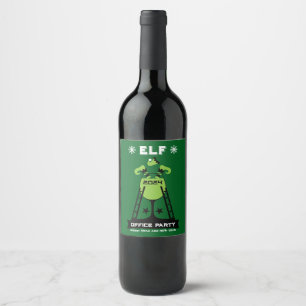 Elf Xmas Party Wine Label