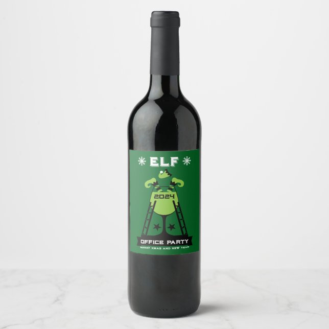 Elf  Xmas Party Wine Label (Front)