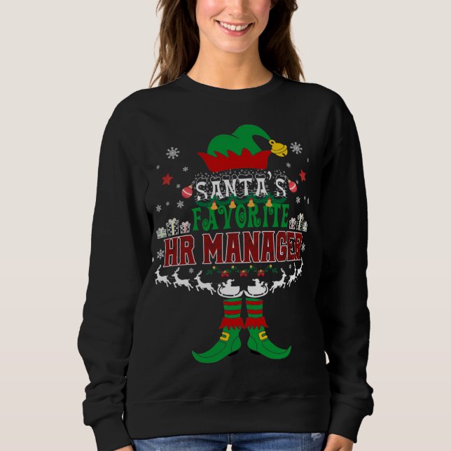 Elf Xmas Santa's Favourite HR Manager Ugly Sweater (Front)